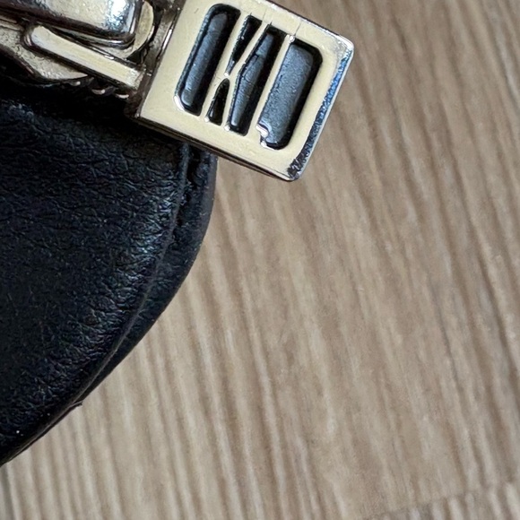 Karl Lagerfeld Black Eyeglass Sunglasses Case Faux Leather Zip Closure - Picture 2 of 5